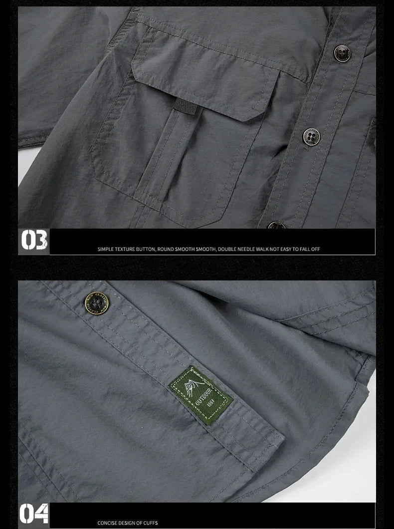 Chemise Tactique Homme Légère & Séchage Rapide Manches Longues • Résistante à l'eau • Anti-UV • Idéale Randonnée & Militaire - BLACKBEARD OUTDOOR INDUSTRIES