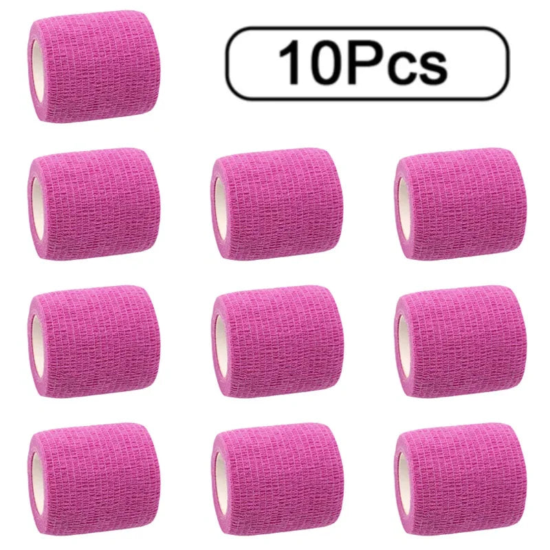 10 Rouleaux de Bande Auto-adhésive Élastique - Bandage Sportif, Tape de Protection pour Articulations (Genou, Doigt, Épaule) et Accessoires Tatouage - BLACKBEARD OUTDOOR INDUSTRIES