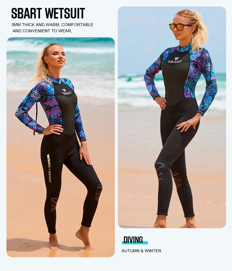 Combinaison Néoprène Femme 3mm Intégrale – Surf, Plongée, Snorkeling, Natation - BLACKBEARD OUTDOOR INDUSTRIES