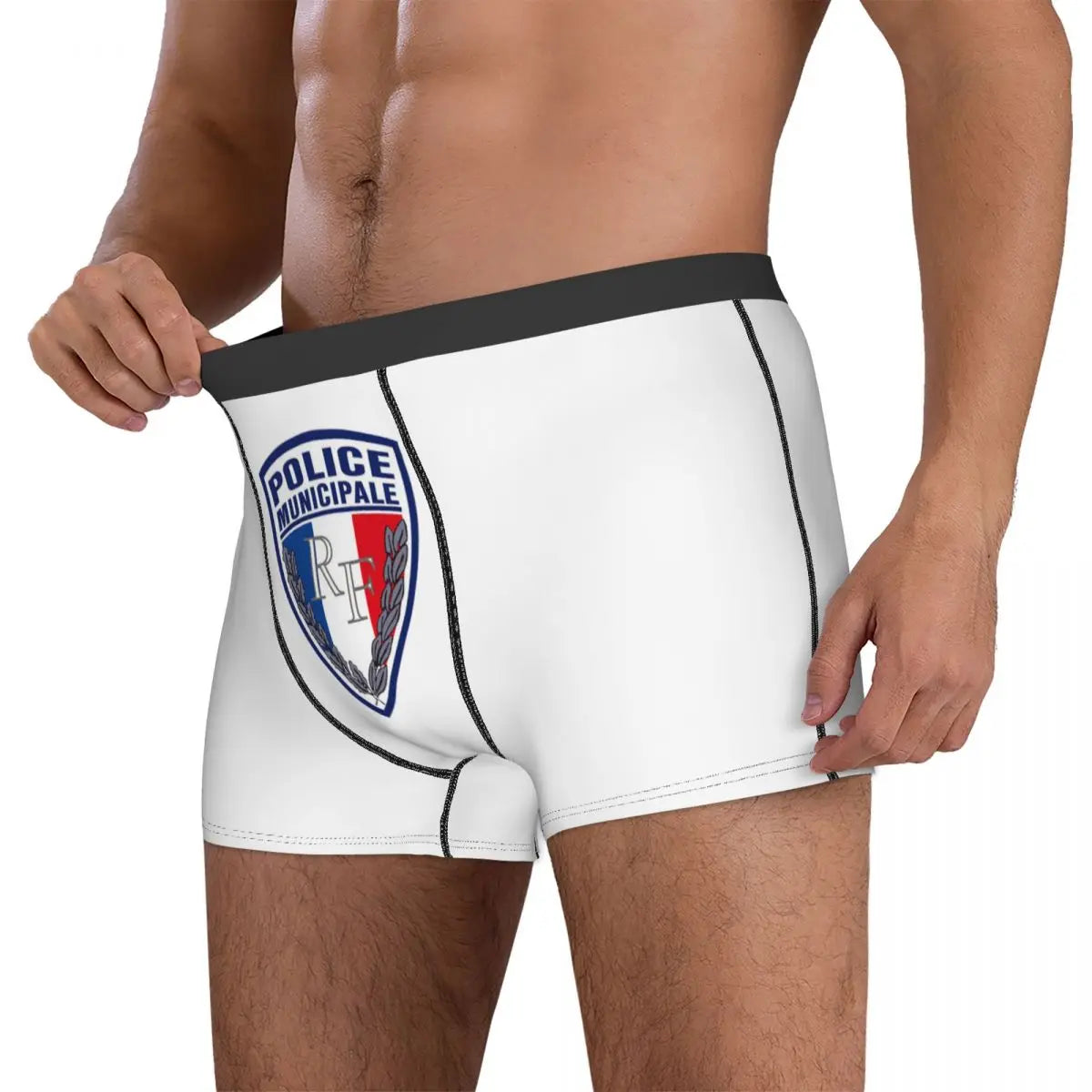 Boxer Homme Insigne Police Municipale – Sous-vêtement Original et Confortable - BLACKBEARD OUTDOOR INDUSTRIES