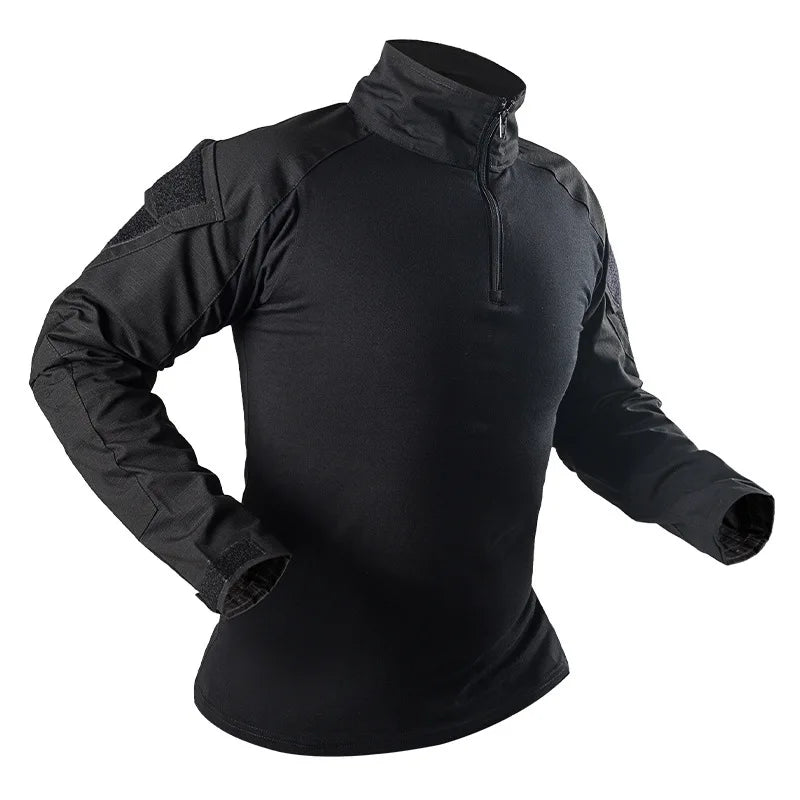 T-shirt Homme Manches Longues Outdoor — Modèle Patchwork Résistant - BLACKBEARD OUTDOOR INDUSTRIES