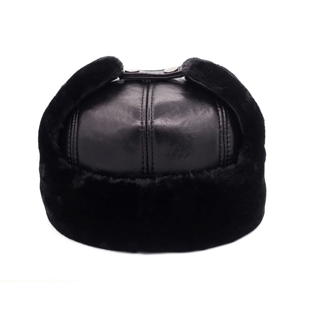 Casquette Bombardier Homme en Véritable Cuir de Mouton – Hiver – Style Russe Élégant - BLACKBEARD OUTDOOR INDUSTRIES