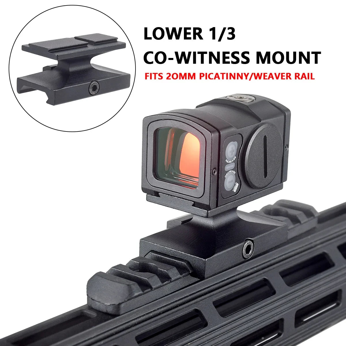 Lunette de visée tactique P-2 Red Dot 3,5 MOA avec montage haut 1,54" et fixation rail 20 mm — Pour pistolet Glock 17 MOS et carabine airsoft - BLACKBEARD OUTDOOR INDUSTRIES