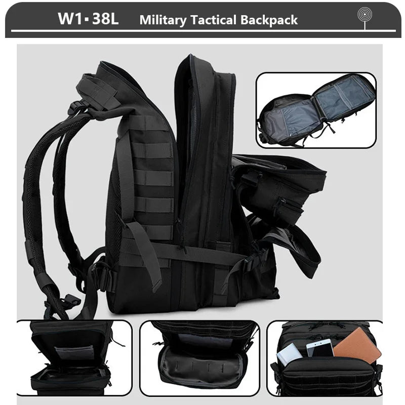 Sac à Dos Tactique 3 Jours – 38/45L | Imperméable, Résistant, Molle | Randonnée, Militaire, Survie - BLACKBEARD OUTDOOR INDUSTRIES