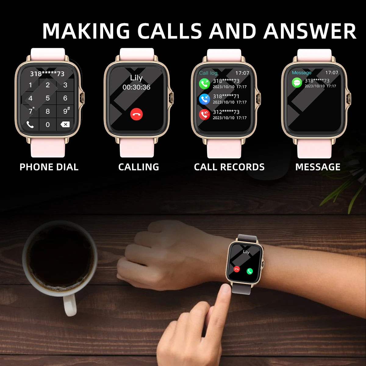 Montre Connectée Intelligente 1,83” – Appels & Notifications – Tracker Santé & Sport – DESERTCAT - BLACKBEARD OUTDOOR INDUSTRIES