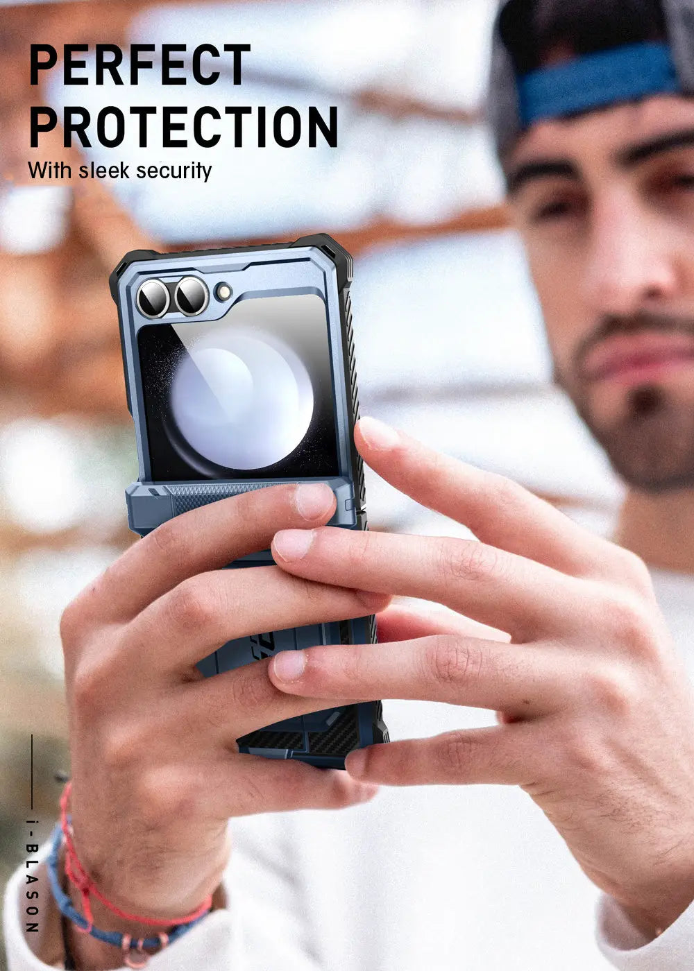 I-BLASON For Samsung Galaxy Z Flip 7 FE/6/5 Case Armorbox Full-Body Military Protection Phone Case with Screen Protector & Stand BLACKBEARD OUTDOOR INDUSTRIES