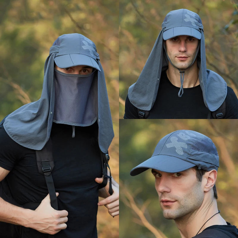 Chapeau de Protection UV d'Été – Casquette Anti-UV avec Protection du Cou et du Visage, Pliable, Séchage Rapide, Imperméable, Idéale pour Randonnée, Pêche et Activités Outdoor - BLACKBEARD OUTDOOR INDUSTRIES