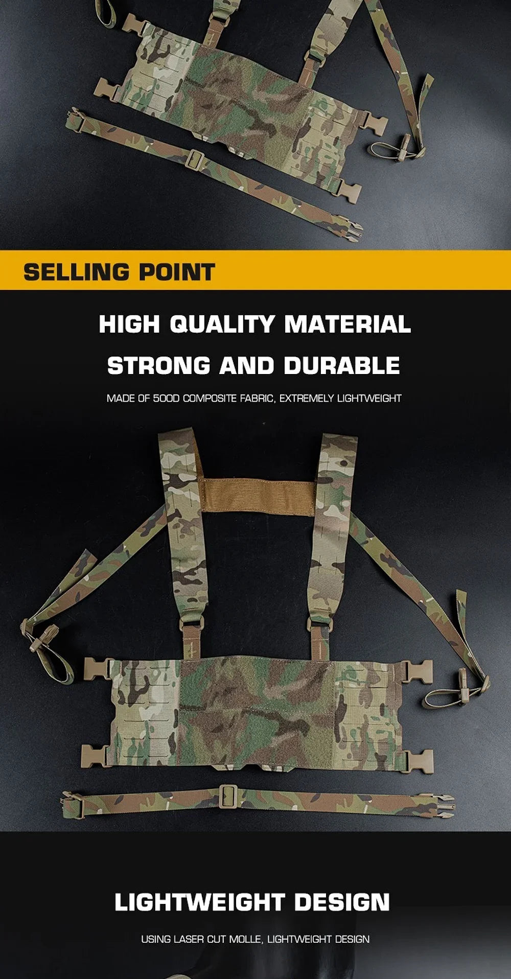 FCPC Chest Rig Mini Harness – Harnais H Style Ferro Ma boutique