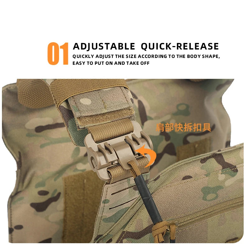 Gilet de Combat 6094 Tactique - Gilet Détachable Rapide avec Système Laser Cut et Porte-Plaque de Protection - Équipement Tactique Noir BLACKBEARD OUTDOOR INDUSTRIES