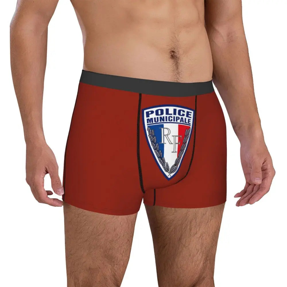 Boxer Homme Insigne Police Municipale – Sous-vêtement Original et Confortable - BLACKBEARD OUTDOOR INDUSTRIES