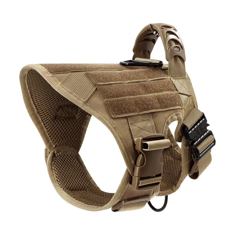Harnais Tactique Militaire pour Grands Chiens – Harnais de Dressage Renforcé avec Poignée, Boucles Métalliques et Molle – Spécial Malinois, Berger Allemand, Bouledogue Français Ma boutique
