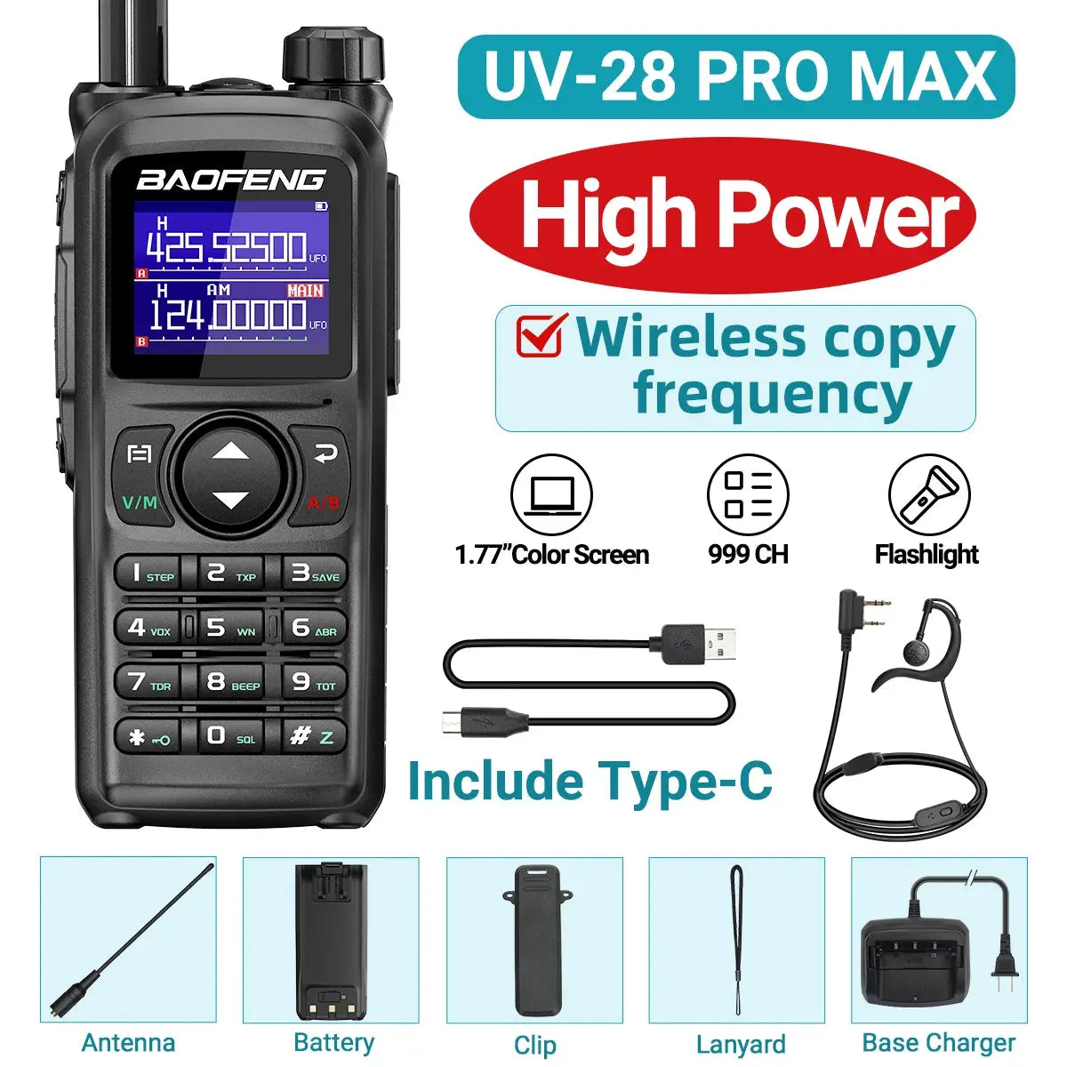 Talkie-Walkie Baofeng UV-28 PRO MAX - Multi-Bandes Haute Puissance Ma boutique