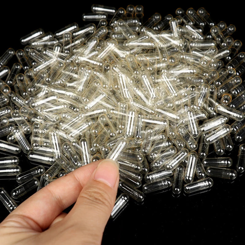 100PCS Capsules Vides en Gélatine Transparente - Taille Standard 00#, 0#, 1# Ma boutique