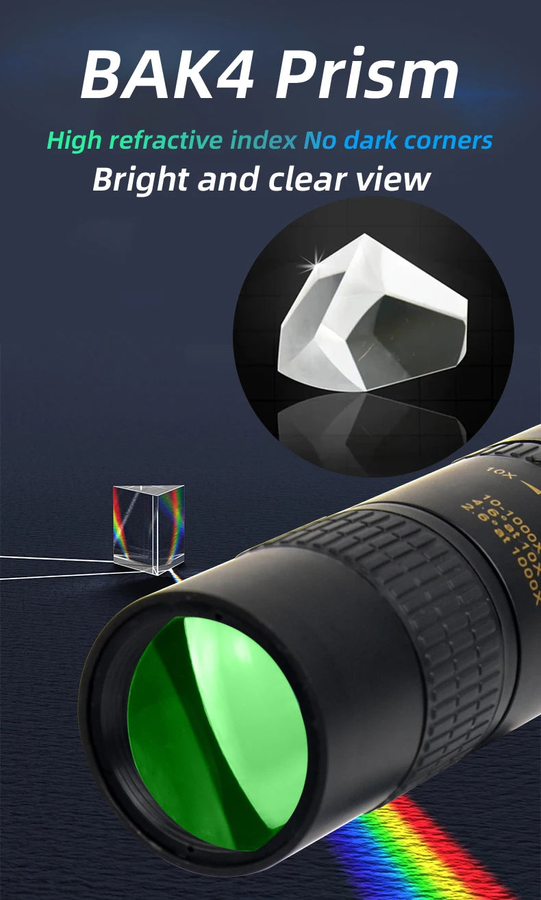 Longues-Vues Monoculaire 10-300x40 HD avec Prismes BAK4 – Télescope Portable Haute Définition pour Chasse, Camping et Observation à Longue Distance - BLACKBEARD OUTDOOR INDUSTRIES