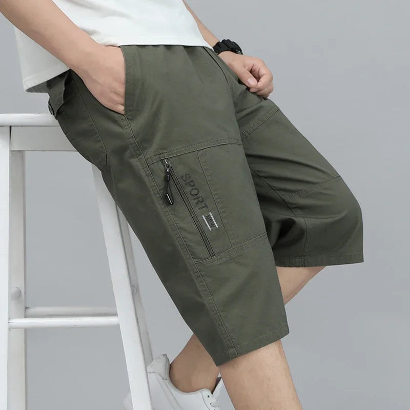 Short Cargo Homme - Poches Zippées, Taille Élastique, Coton Respirant, Style Décontracté Été Ma boutique