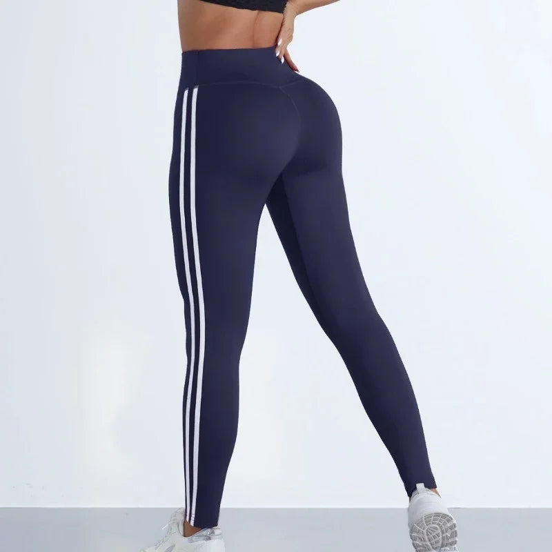 Legging Femme Taille Haute à Rayures – Effet Fessier Galbé et Coupe Sport Ajustée - BLACKBEARD OUTDOOR INDUSTRIES