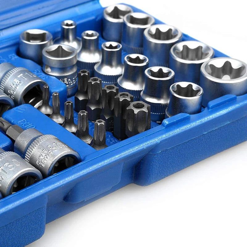 Set de 34 Pièces Douilles Torx Star & Embouts Sécurité – Mâle/Femelle E-Security - BLACKBEARD OUTDOOR INDUSTRIES