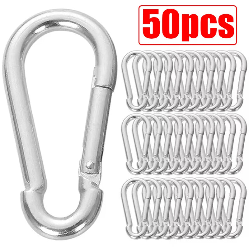 Mini Mousqueton en Alliage d'Aluminium – Lot de 10/50 pièces | Clip D-Type Pratique et Résistant pour Clés, Camping et Outdoor - BLACKBEARD OUTDOOR INDUSTRIES