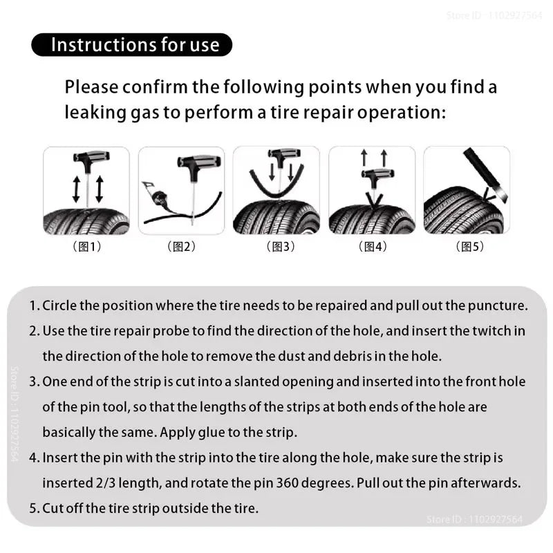 ZFOUEK Kit de Réparation de Pneu Voiture – Kit Complet d'Urgence avec Mèches, Colle, Outils, Boîte de Rangement - BLACKBEARD OUTDOOR INDUSTRIES