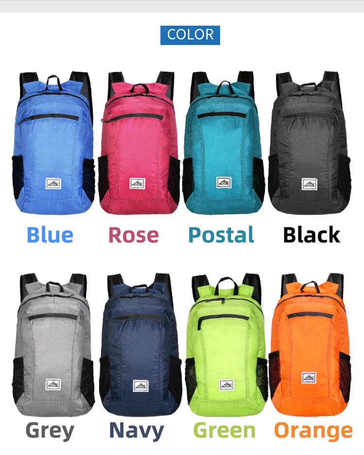 Sac à Dos Pliable 18L Ultra-Léger – Sac de Voyage, Randonnée, Cyclisme et Escalade - BLACKBEARD OUTDOOR INDUSTRIES