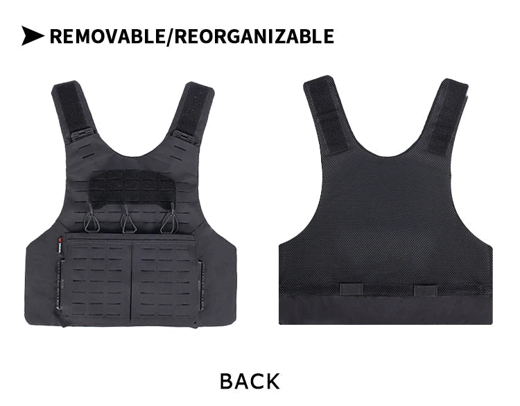 Gilet Tactique YAKEDA en Nylon – Gilet de Chasse avec Libération Rapide et Système PALS Découpé au Laser, Dos Extensible et Résistant à l'Usure BLACKBEARD OUTDOOR INDUSTRIES