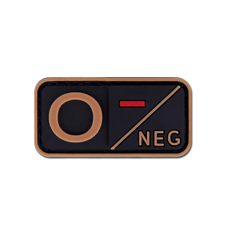 Patch Groupe Sanguin 3D PVC – A B AB O Rh + / - – Écusson Tactique Militaire Hook & Loop 5×2,5 cm - BLACKBEARD OUTDOOR INDUSTRIES