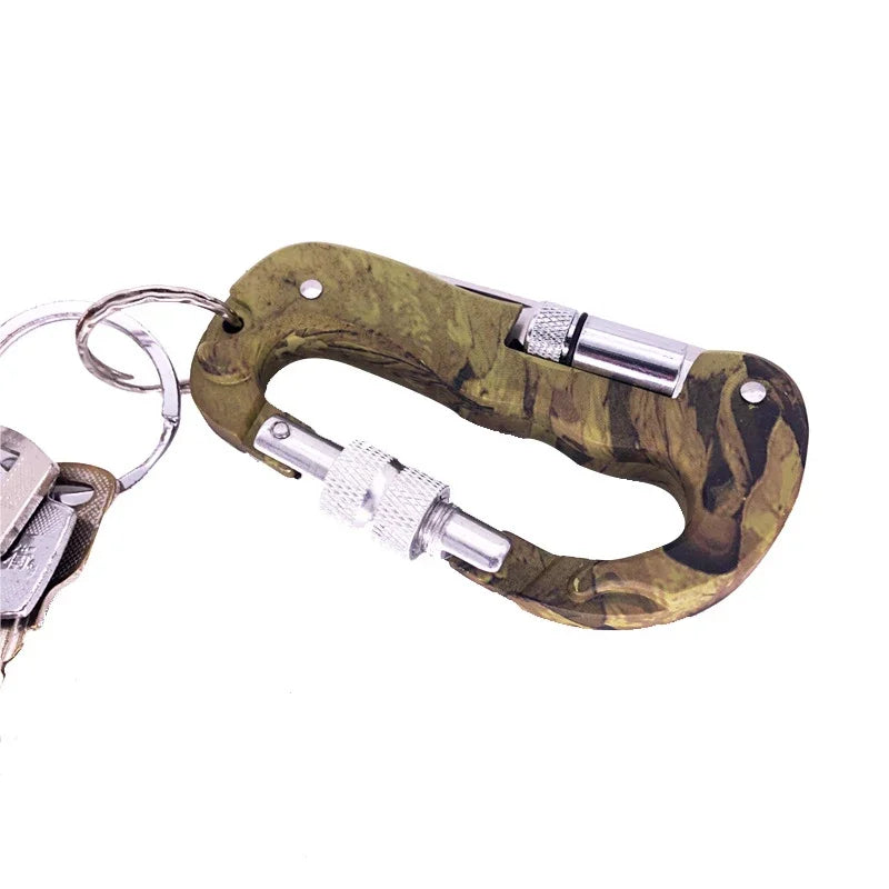 Outil Multi-fonction 5 en 1 pour Extérieur – Camo, Camping, Escalade, Cadenas Parachutiste, Couteau, Lampe LED, Mousqueton de Montagne - BLACKBEARD OUTDOOR INDUSTRIES