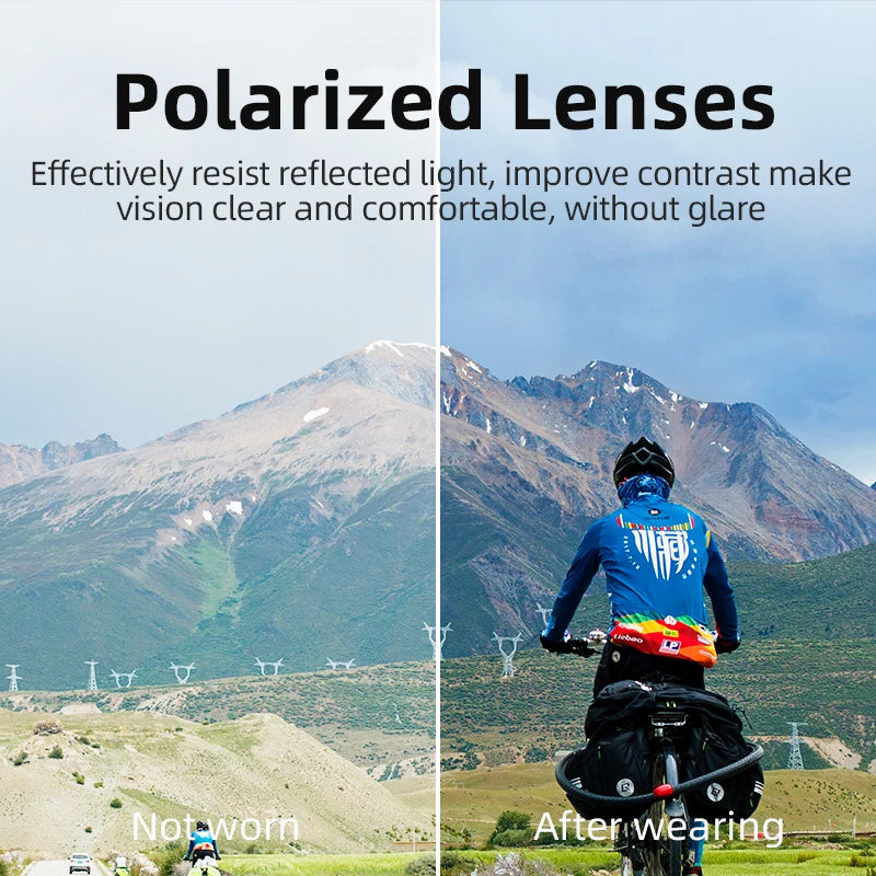 ROCKBROS Lunettes de Vélo Polarisées UV400 – Protection Solaire, Ultra-légères, Grand Cadre MTB & Route - BLACKBEARD OUTDOOR INDUSTRIES