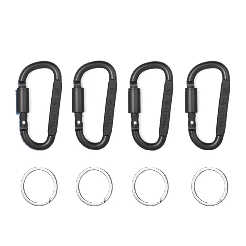 Set de 4 Mousquetons en Aluminium Alliage – Clip Porte-Clés Camping & Survie EDC - BLACKBEARD OUTDOOR INDUSTRIES
