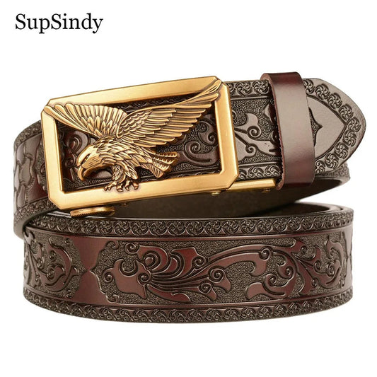 Ceinture en Cuir Véritable SupSindy - Luxe avec Boucle Métallique Ma boutique