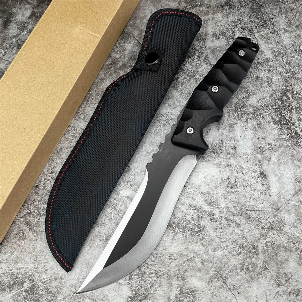 New JL Couteau à Lame Fixe Droite Couteau polyvalent portable pour survie en milieu sauvage + étui K - BLACKBEARD OUTDOOR INDUSTRIES
