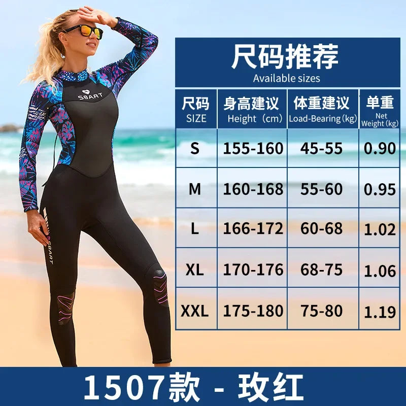 Combinaison Néoprène Femme 3mm Intégrale – Surf, Plongée, Snorkeling, Natation - BLACKBEARD OUTDOOR INDUSTRIES