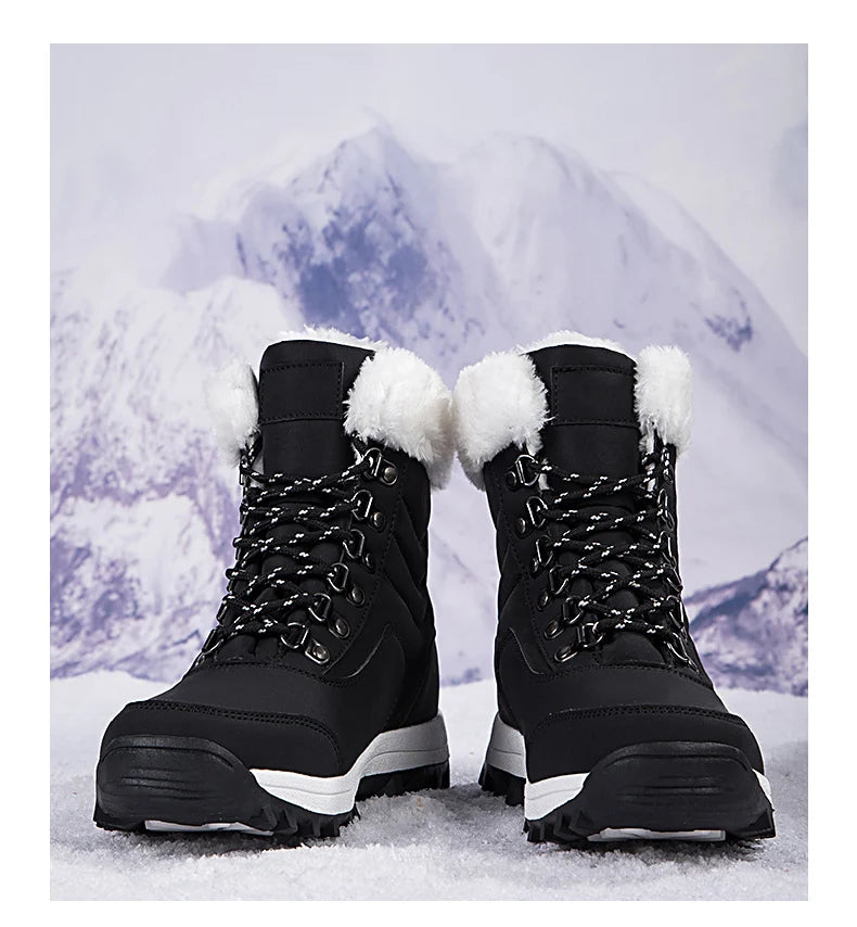 Bottes de Neige Femme Hiver 2024 – Sneakers Chaudes à Fourrure, Semelle Épaisse, Imperméables – Bottines Mi-mollet Outdoor - BLACKBEARD OUTDOOR INDUSTRIES