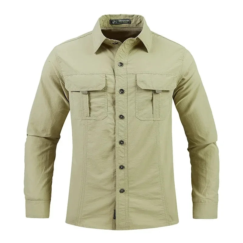 Chemise Tactique Homme Légère & Séchage Rapide Manches Longues • Résistante à l'eau • Anti-UV • Idéale Randonnée & Militaire - BLACKBEARD OUTDOOR INDUSTRIES