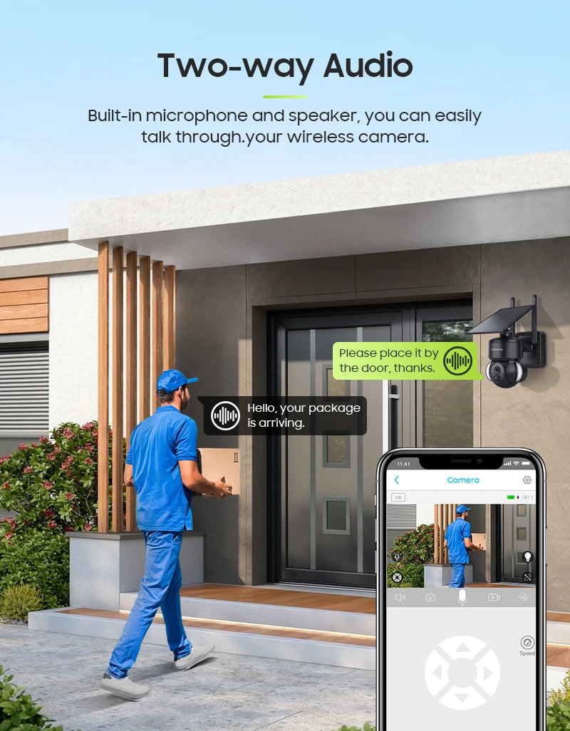 Caméra de Surveillance Solaire 4MP SHIWOJIA – 4G / WiFi | Batterie 7500mAh | PTZ 360° | Vision Nocturne Couleur | Audio Bidirectionnel | Étanche IP65 Ma boutique