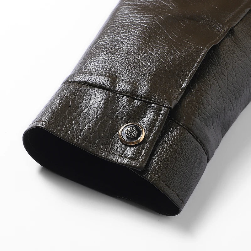 YJKVUR Men's Fleece-Lined Warm Faux Leather Jacket Waterproof Windproof Autumn Winter New Arrival Man Motorcycle Stylish Coat  BLACKBEARD OUTDOOR INDUSTRIES
