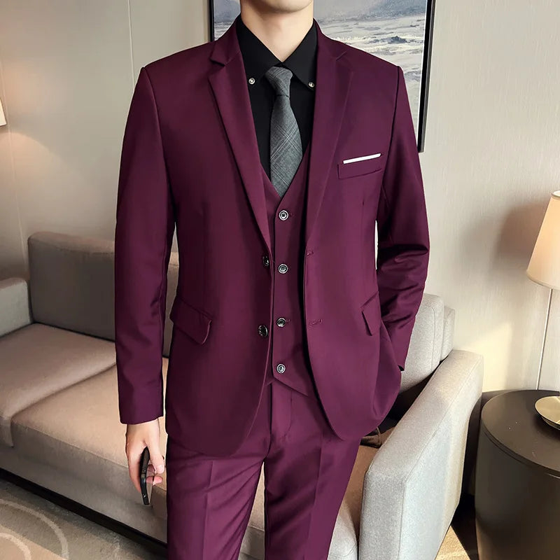 Costume Homme 3 Pièces - Élégant et Classique, Idéal pour Mariage et Événements Formels - Taille S-6XL BLACKBEARD OUTDOOR INDUSTRIES