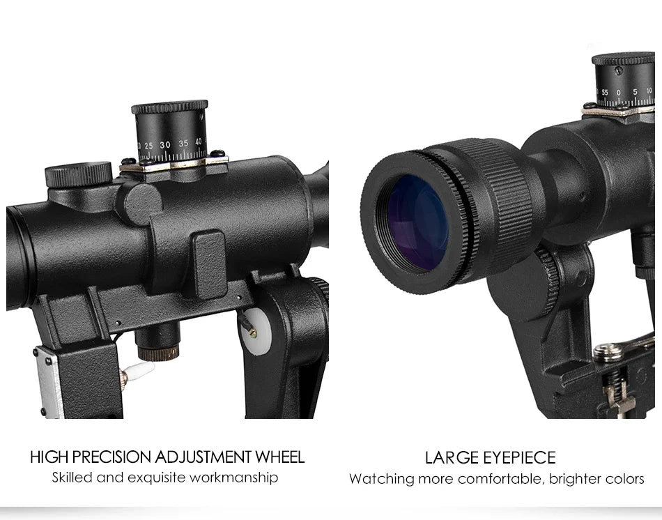 Tactical SVD Dragunov 4x26 – Lunette de Précision à Réticule Illuminé Rouge pour Fusil de Chasse et Tir de Précision - BLACKBEARD OUTDOOR INDUSTRIES
