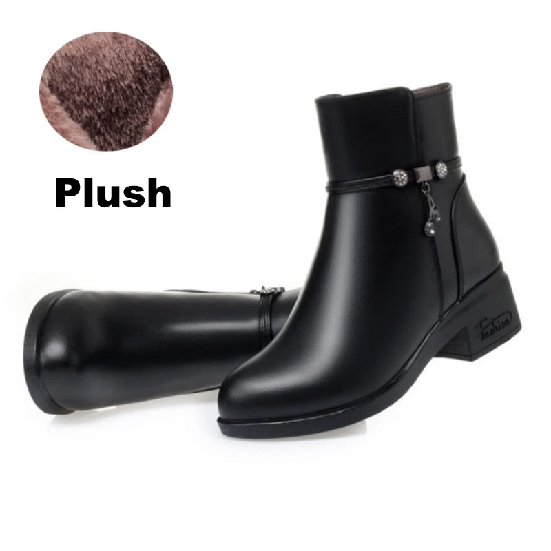 Bottines Femme en Cuir Véritable – Chaudes & Élégantes – Hiver | WOIZGIC - BLACKBEARD OUTDOOR INDUSTRIES