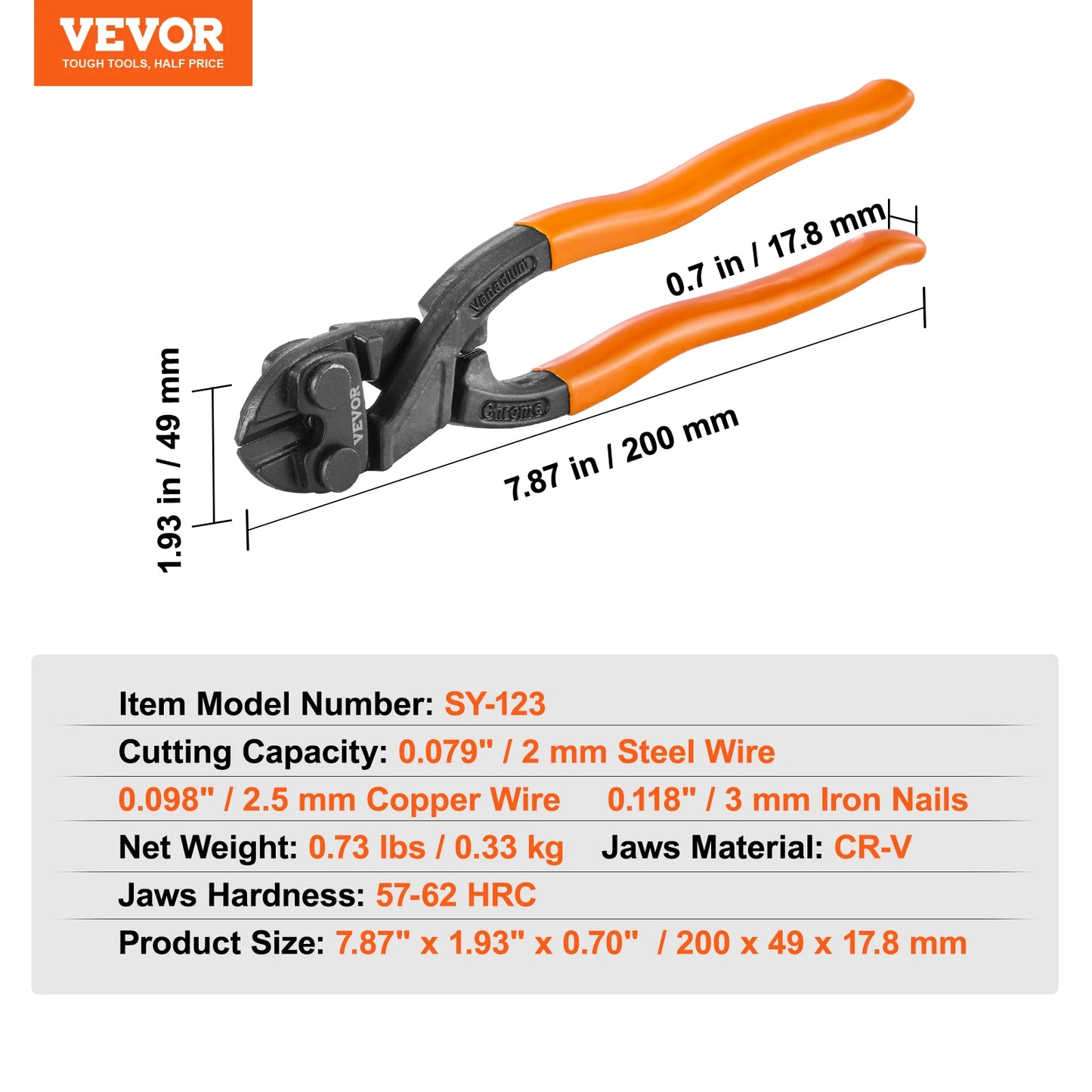 Coupe-boulons VEVOR 8", 14", 18", 24" – Lame en Acier Alliage Chrome-Molybdène, Poignée Bi-matière avec Grip en Caoutchouc - BLACKBEARD OUTDOOR INDUSTRIES
