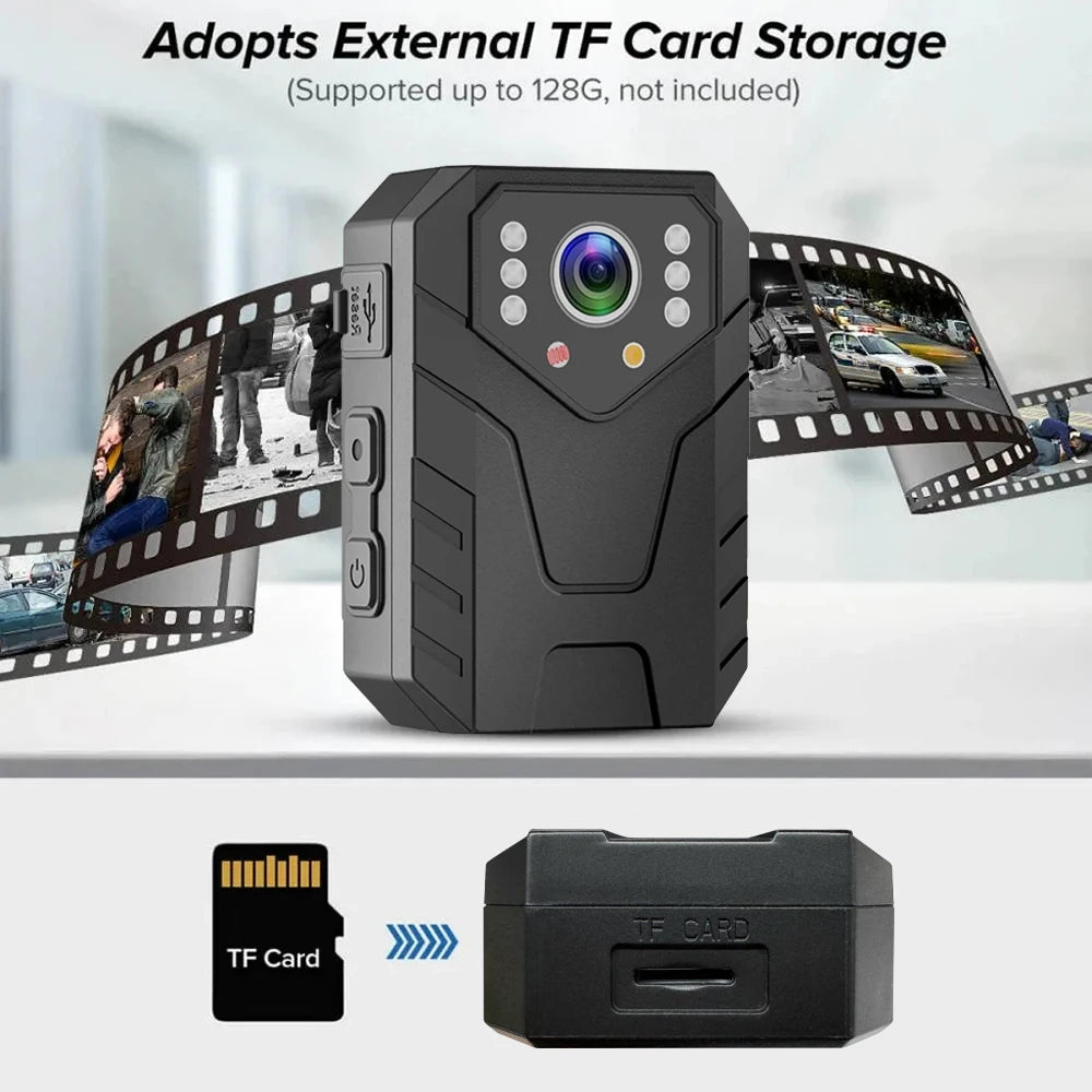 Mini Caméra Corporelle Full HD 1080P avec Vision Nocturne – Enregistreur Vidéo, Caméra de Sécurité pour Garde, Police, et Application Environnementale - BLACKBEARD OUTDOOR INDUSTRIES