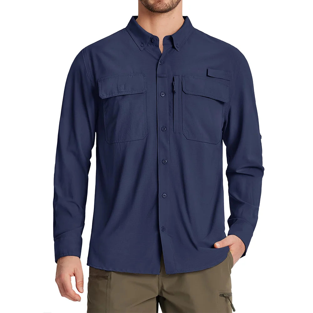 Chemise Tactique Homme TACVASEN ST144 – UPF 50+ Manches Longues | Séchage Rapide | Respirante | Multi-poches - BLACKBEARD OUTDOOR INDUSTRIES