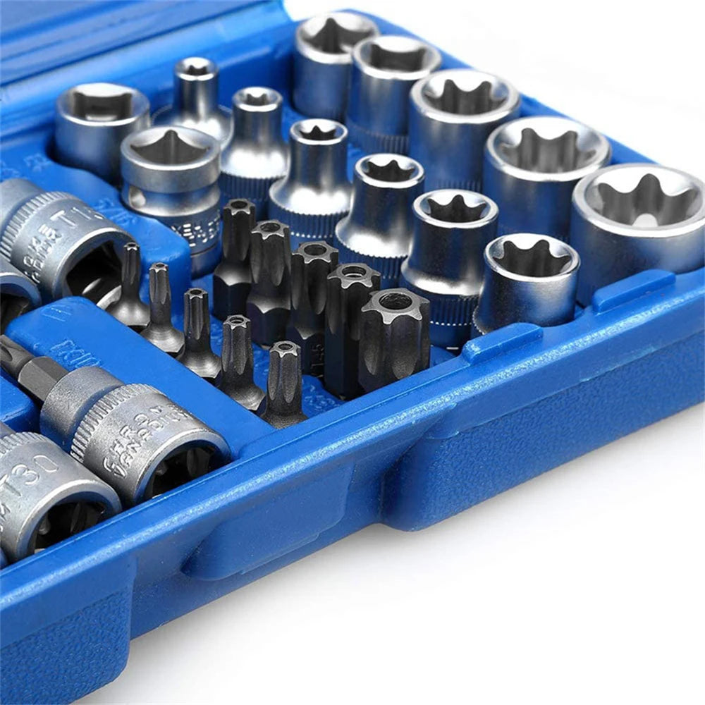 Set de 34 Pièces Douilles Torx Star & Embouts Sécurité – Mâle/Femelle E-Security - BLACKBEARD OUTDOOR INDUSTRIES