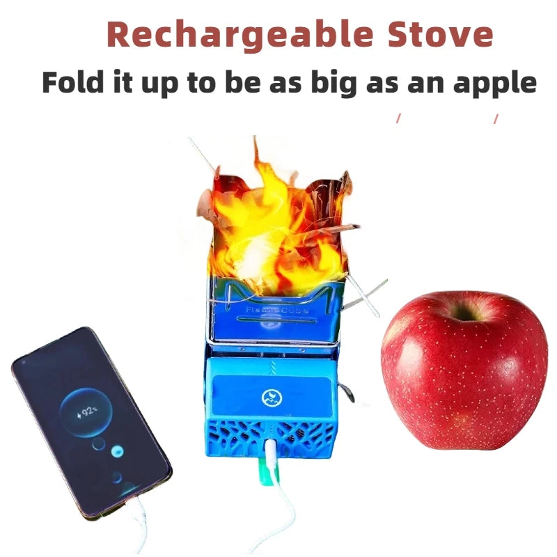 Mini Réchaud de Camping Portable – Survival Stove avec Générateur Thermoélectrique et Powerbank - BLACKBEARD OUTDOOR INDUSTRIES