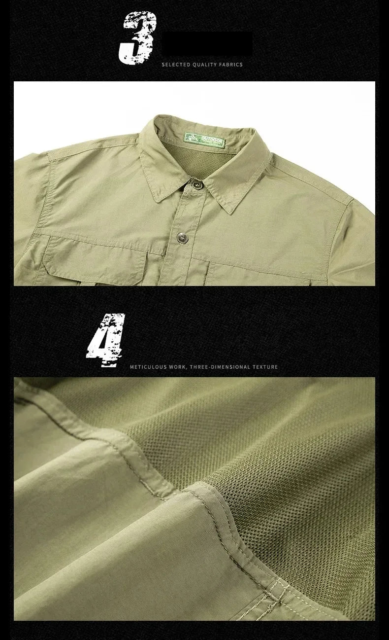 Chemise Homme à Manches Longues Léger et Séchage Rapide - Chemise Respirante de Sport et Protection Solaire pour Randonnée et Activités en Plein Air - BLACKBEARD OUTDOOR INDUSTRIES