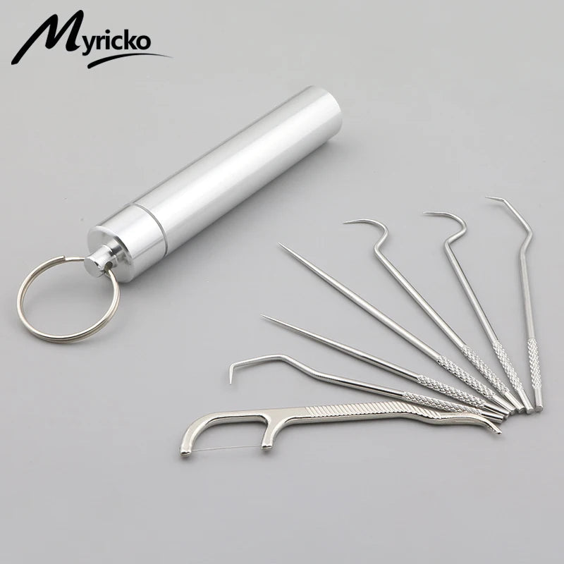 Kit d'Outils Dentaires Professionnels en Acier Inoxydable – Miroir, Sonde, Pince, Détartreur, Curette Ma boutique