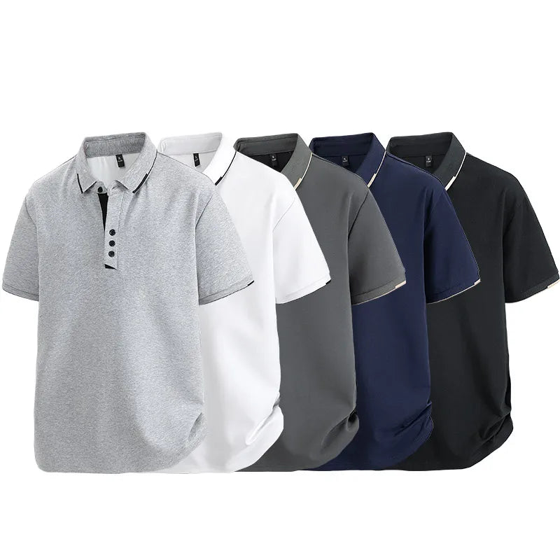 T-Shirt Homme Grande Taille 7XL–8XL | Élégance Casual Été – Col Chemise, Manches Courtes, Coton Ultra Doux Ma boutique
