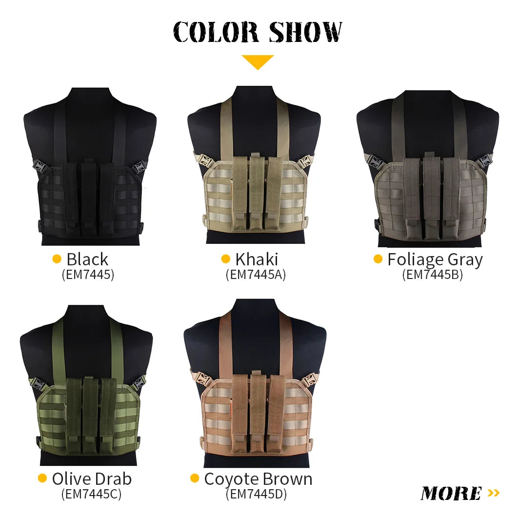 EMERSONGEAR MP7 Chest Rig avec Poche à Magazines – Gilet Tactique MOLLE pour Airsoft, Chasse et Camping - BLACKBEARD OUTDOOR INDUSTRIES