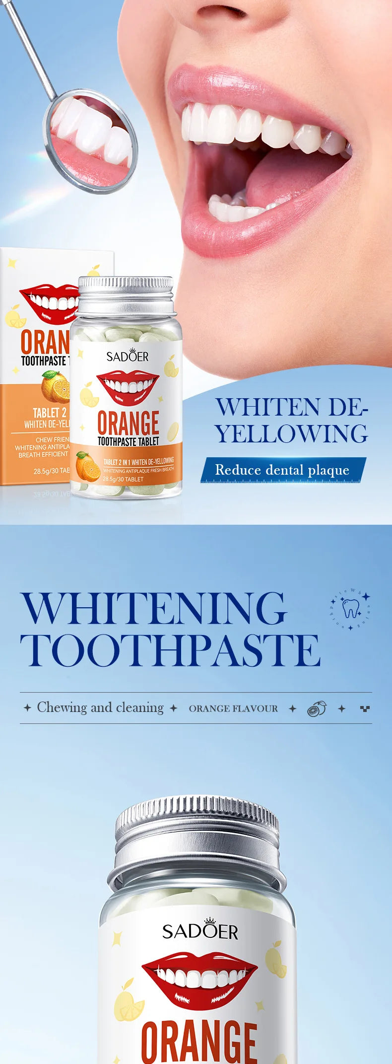 Dentifrice Solide en Capsules – Saveur Orange - BLACKBEARD OUTDOOR INDUSTRIES