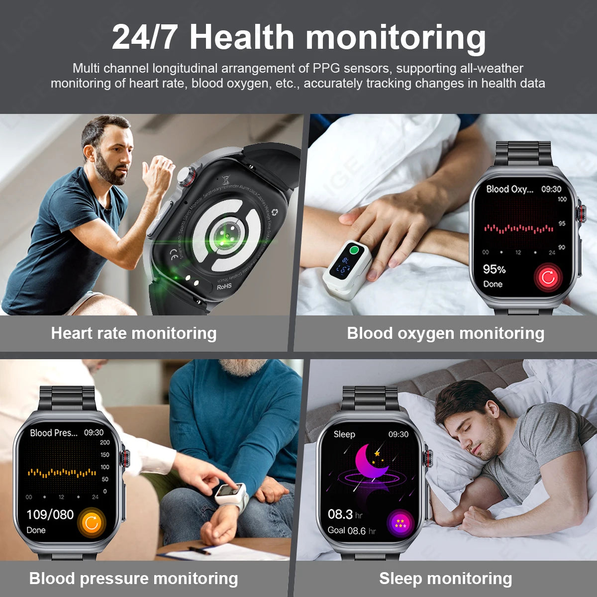 LIGE ET585 – Montre Connectée AMOLED Homme & Femme - BLACKBEARD OUTDOOR INDUSTRIES
